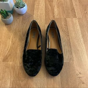 Cooperative black velvet flats size 8
